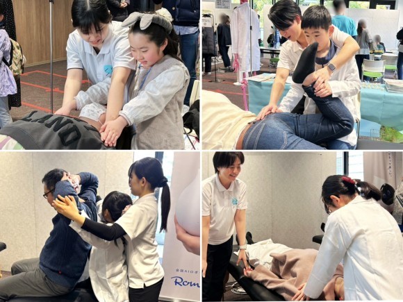 お子さまが施術体験を行う様子