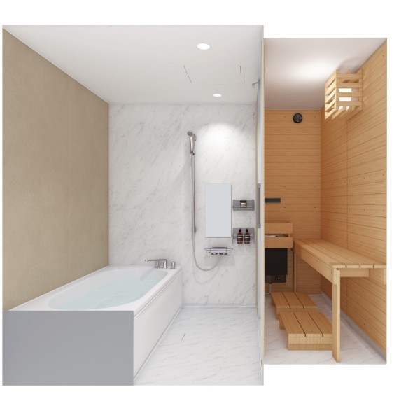 業界初※のシステムバスルーム工法のプライベートサウナ「Lillä Sauna(リラサウナ)」 に サウナ＆システムバスルームが新登場！ サウナとつながるバスルームでもっと豊かなサウナ体験を。