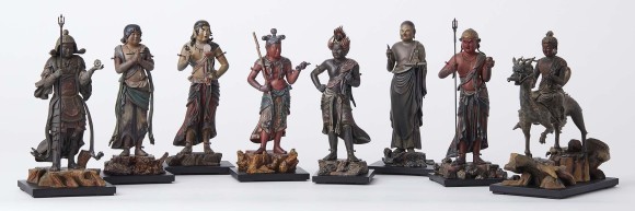 TanaCOCORO[掌] 八大童子（向かって左端が新作の指徳童子、向かって右端が新作の阿耨達童子）