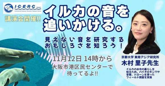 ICERCレクチャー「イルカの音を追いかける。見えない音を研究するおもしろさを知ろう！」11月12日開催