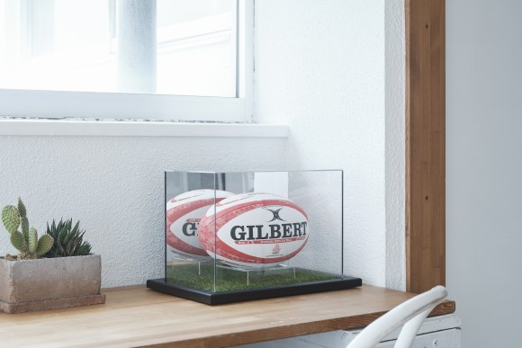 ラグビーボールケース（背面鏡付）