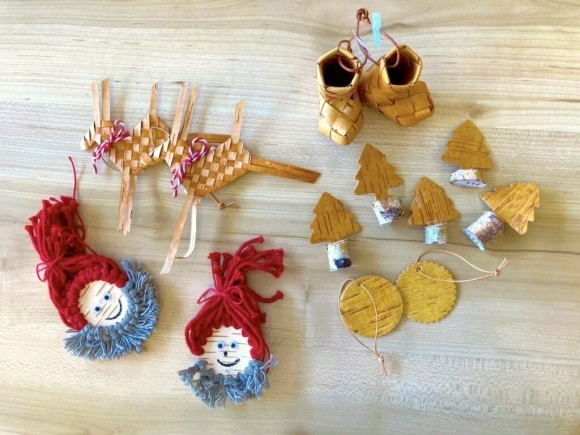 白樺樹皮細工のオーナメント