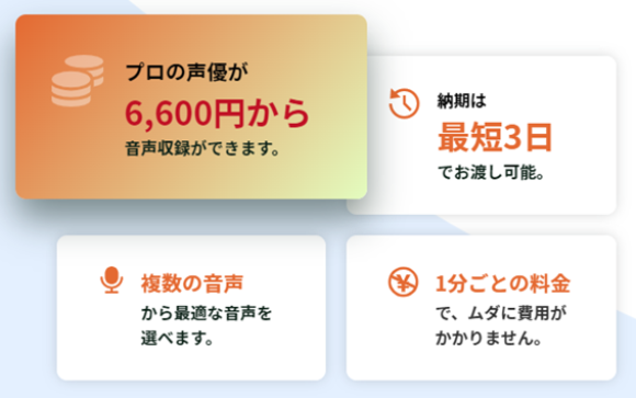 声優事務所直営のオンライン音声収録サービス