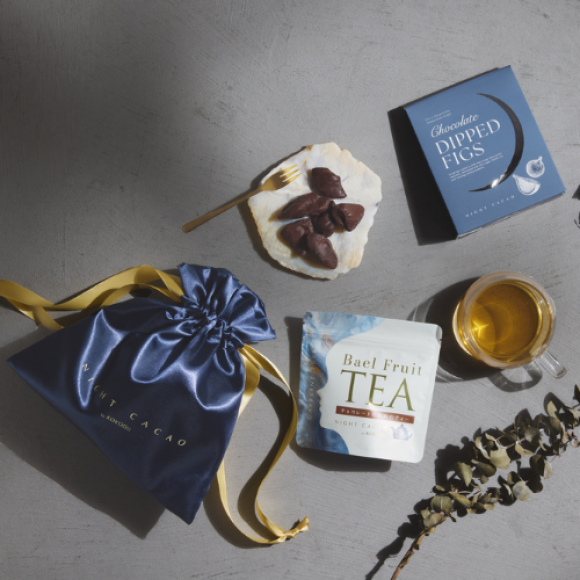 『いちじくのダークチョコレートがけとチョコレートに合うお茶セット』パッケージ