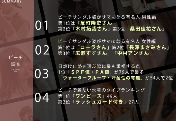 ビーチに関する調査のサマリー