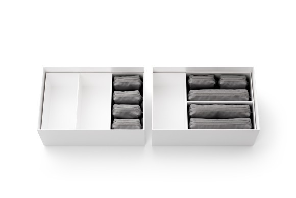 「オーガナイズポーチ」が「タイディアップボックス」にぴったり収納