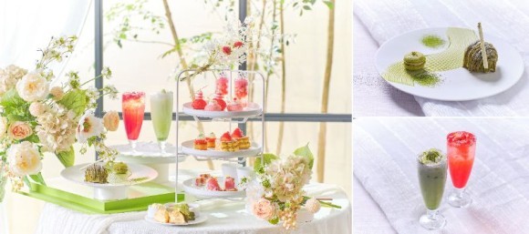 「ザ ストリングス 博多」 いちごをふんだんに使用したスイーツ5種を堪能！ 濃厚な抹茶のモンブランと抹茶マカロンのスペシャルデザートもご用意 『初夏のいちご尽くしアフタヌーンティー』