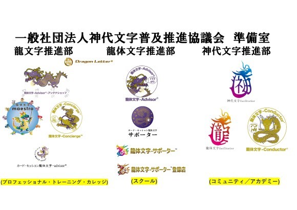 神代文字普及推進協議会　龍文字推進部　龍体文字推進部　神代文字推進部