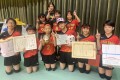 第９回東日本復興祈念大槻杯小学生バレーボール大会に手越村のお米贈呈