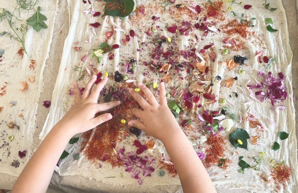 usausabonbon花びら染めの様子