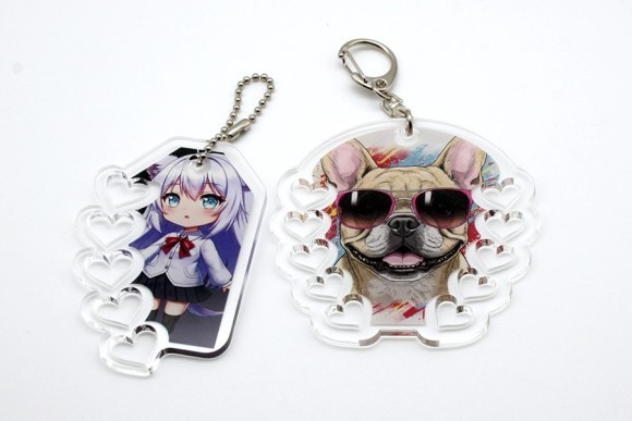 アクリルキーホルダー　ハートフレームタイプ