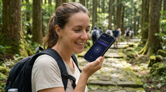 ReadTalkerを利用する外国人観光客