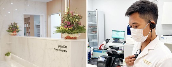 病院では、カンボジア人がクメール語でBuddycom利用している