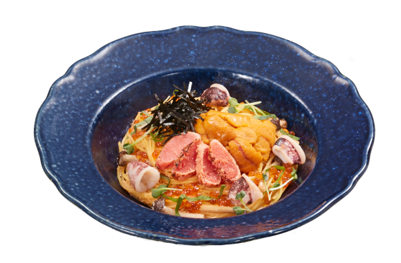 創作和風パスタ” ウニ・いくら・炙り明太子の贅沢和風