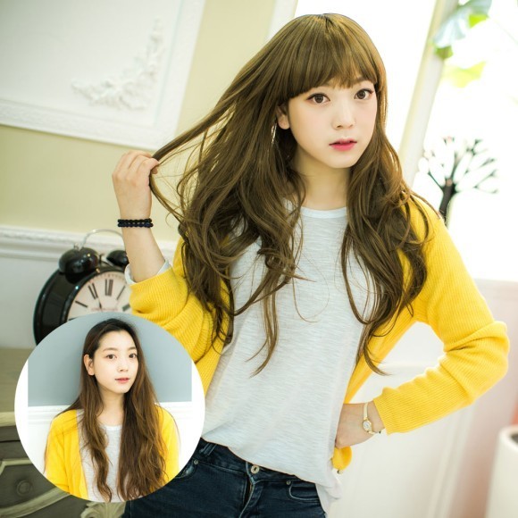 ファッション フルウィッグ ガーリッシュロングウェーブ