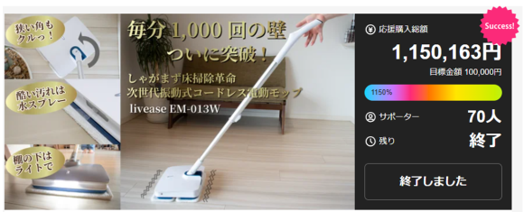 クラウドファンディング　商品紹介ページトップ