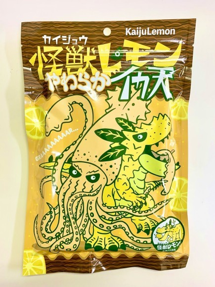 怪獣レモンやわらかイカ天　パッケージ