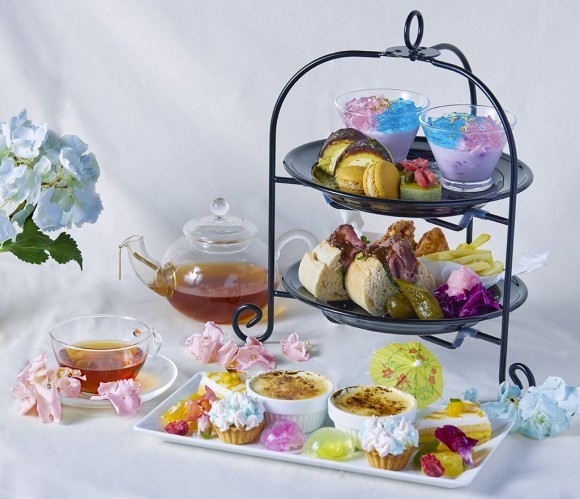 【期間限定】❝あじさい色のアフタヌーンティー❞で寛ぎのひと時を…『chano-ma≪チャノマ≫秋葉原』「季節のアフタヌーンティーセット」初夏ver.登場
