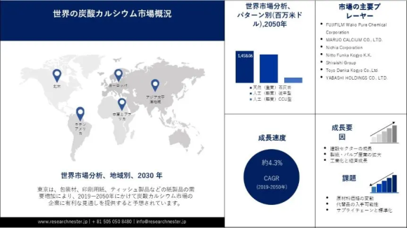 日本の炭酸カルシウム市場