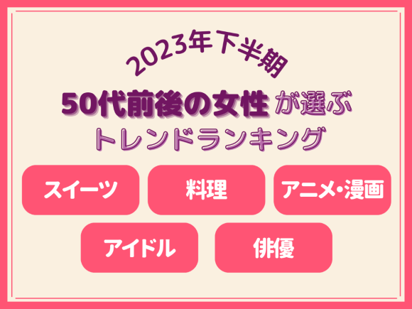 2023年下半期50代前後の女性が選ぶトレンドランキング